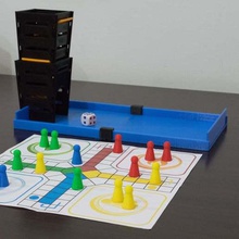 ludo kutusu zar Kulesi ayarlayın oyun tepsi evde kalmak taşınabilir katlanabilir 3d print model - Mito3D