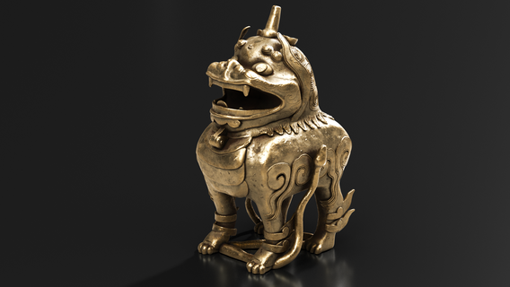 luduan censer ming Art highpoly pbr highquality statue chinese feng shui idol bronze sculpture art ancient antique old buddha architectural decoration 3d print model - Mito3D