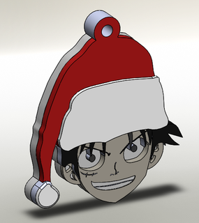 Rufy Natale chiave catena vari pezzo cappello portachiavi ornamento collezione anime allegro 3d print model - Mito3D