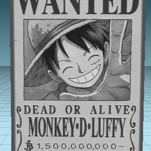 luffy poster wanted piece 3d print model - Mito3D
