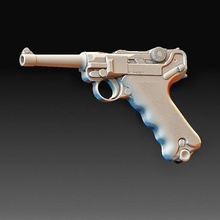 luger 08 gadget Armi arte proiettile pistole alto poli 3d print model - Mito3D