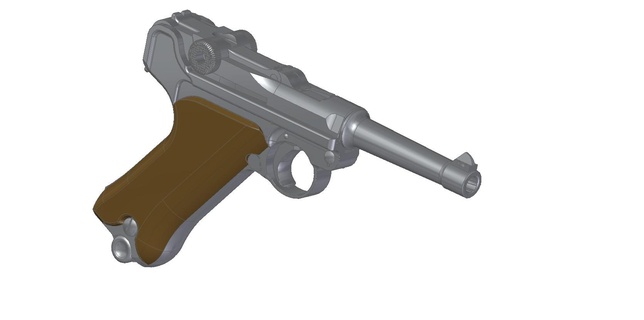 Luger p 08 + topçu Almanya askeri Ordu revolver tabanca cephane güç dünya savaş parabellum mavzer Walther 3d print model - Mito3D