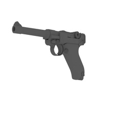 luger p08 pistola arma armar juguete 3d print model - Mito3D