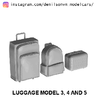 equipaje paquete 2 1 24 diorama carretilla 3d print model - Mito3D