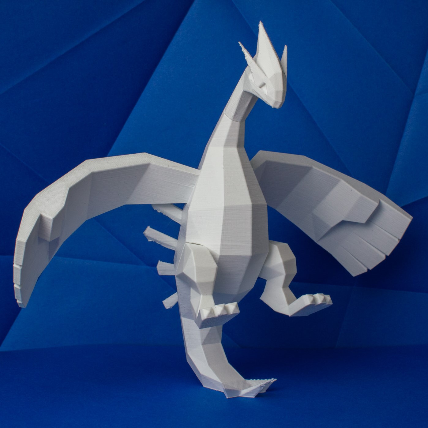 Lugia poli Pokémon low poly pobre lapidado gen 2 ii geração figura pok seg 3D print model - Mito3D