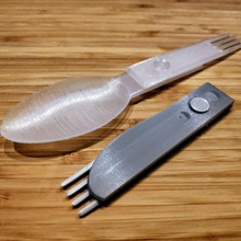 luha pliage spork la maison manger utilitaire ustensile le camping à l'extérieur couteau fourche 3d print model - Mito3D