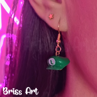 luigi 3d cap earrings mario bros jewelry briss art 3d print model - Mito3D