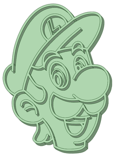 Luigi cara 3 biscuit coupeur visage 3d print model - Mito3D