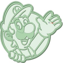 luigi cookie cutter tool biscuit crackers 3d print model - Mito3D
