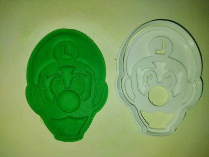 Luigi biscuit coupeur mario bros visage Masse pêche crapaud champignon Princesse 3d print model - Mito3D