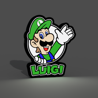 Luigi hafif kutu Led Lamba Süper Mario nintendo fanart led kutusu lamba aynı katman renkli ışıklar luminaria 3d print model - Mito3D