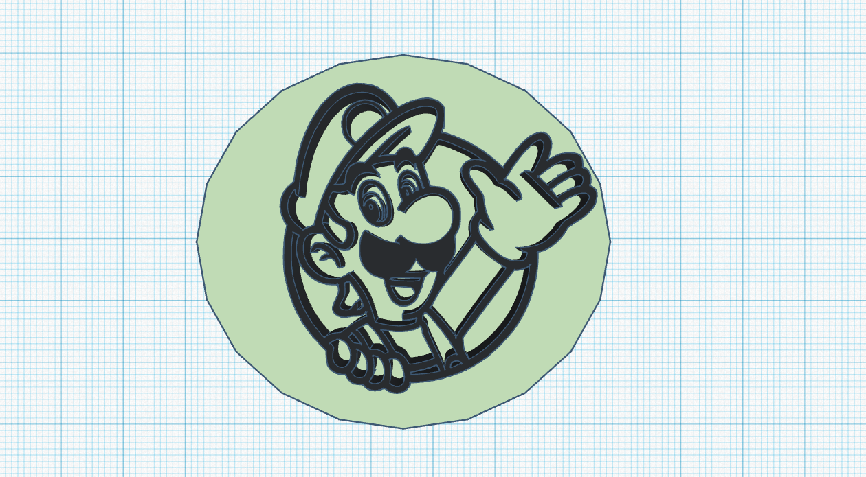 luigi simbolo arte mario Nintendo interruptor console llavero Juego jogos século 21 esmagar manos elogiando verde bigode 3D print model - Mito3D