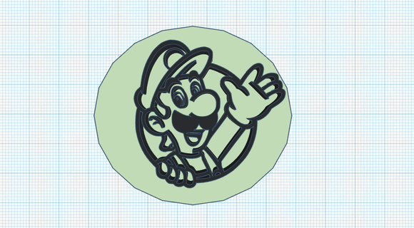 luigi simbolo arte Mario nintendo interruttore console llavero juego gioco secolo 21 distruggere bros lodando verde baffi 3d print model - Mito3D