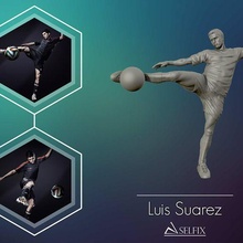 Luis Suarez 3d modelo impressão escultura estátua fracasso retrato cara cabeça humano arte 3dprint stl 3d print model - Mito3D