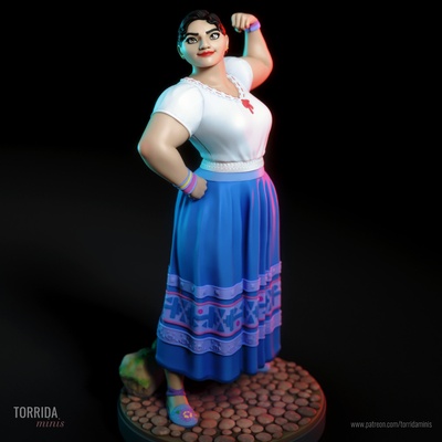 luisa encanto art strong woman cartoon torridaminis pinup bulky 3d print model - Mito3D