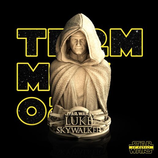 luke bust - star wars 3d models tested ready printing art stl starwars fanart skywalker modeling 3D print model - Mito3D