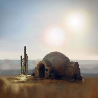 Luke Skywalker'ın ev Tatooine star savaşlar oyun Jedi model Yıldız Savaşları arazi gökyüzü gezgini minyatür Sith Darthvader Darth mandaloryalı Vader mini dünya tunus miniworld3d 3d print model - Mito3D