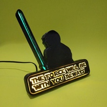 Luke skywalker LED cartel affiche lumière bande illuminé signe mandalorien étoile guerres 3d print model - Mito3D