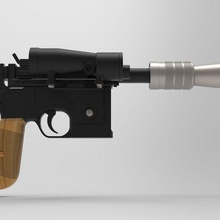 lukes blaster dl-44 gun weapon lazer phaser laser wegner aim star wars sniper electronics military printable cosplay 3d print model - Mito3D