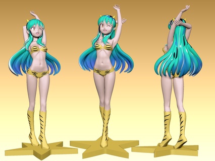 lum urusei yatsura gratuito 3d Stampa modello arte anime figura statua stampabile fan 3d print model - Mito3D