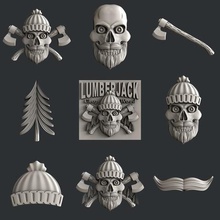 leñador art vcarve aspire artcam magia de los huesos la impresora Modelos 3d cráneo 3d print model - Mito3D