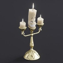 lumiere game beastly beauty candelabra candle light lamp beast 3d print model - Mito3D