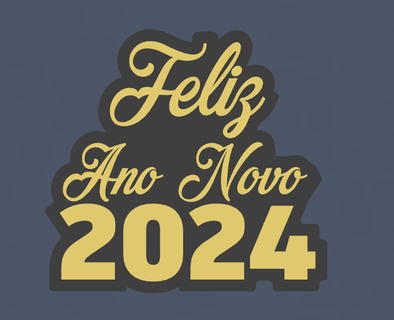 Río ria feliz ano novo 2024 Arte luminaria contento año luz 3d print model - Mito3D