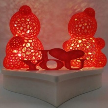luminoso orsi amore 14 febbraio San Valentino giorno coppia illuminazione coppie Casa decorazione regalo 3d print model - Mito3D