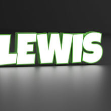 lumineux Lewis art lampe LED lumière 3d print model - Mito3D