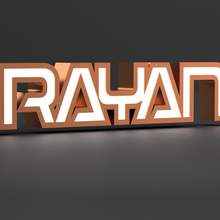 lumineux Rayan art lampe LED lumière 3d print model - Mito3D