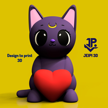 Luna kedi denizci ay sevgili kalp Corazon gadget sevgililer gün günler Aşk moda Şirin güzellik Şubat 14th anime 3d print model - Mito3D