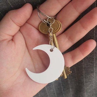 luna keychain key chain moon 3d print model - Mito3D