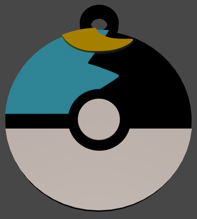 lunaball portachiavi palla luna pokemon pokeball 3d print model - Mito3D