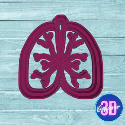 lungs - cookie cutter home medicine cutting mass framework cake cakes cupcakes cutters bakery porcelain ceramics clay fondant ballina pastry shop 3d print model - Mito3D