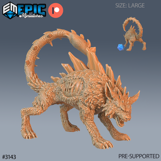 lupion wolf scorpion chimera dnd miniature tabletop miniatures gaming monster 3d model rpg dndminis stl file epic-miniatures dndminiatures 3dprint 3dminiature printedminis 3dprinting dungeon fantasy roleplaying dragon warrior undead pre-supported 3d print model - Mito3D