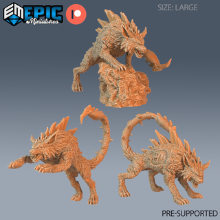lupion wolf scorpion chimera set dnd miniature tabletop miniatures gaming monster 3d model rpg dndminis stl file epic-miniatures dndminiatures 3dprint 3dminiature printedminis 3dprinting dungeon fantasy roleplaying dragon warrior undead pre-supported 3d print model - Mito3D