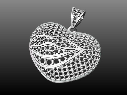 brillante bacio cuore pendente design cristallino dettaglio gioielleria labbra pietre preziose romanza 3dprint amore regalo elegante scintillare moda lusso accessorio oro argento ciondoli 3d print model - Mito3D