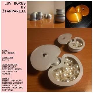 luv boxes Jewelry vase cup box jewelry art gift decoration secret special love 3d print model - Mito3D
