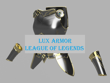lux armor - league legends cinematic lol leagueoflegends garen netflix demacia cosplay fashion medieval armlet 3d print model - Mito3D