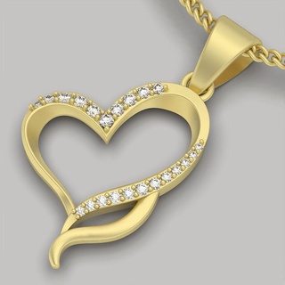 lux heart pendant lux pendant silver gold pendant jewelry printable 3d model trend fashion design zbrush tiger  3d print model - Mito3D