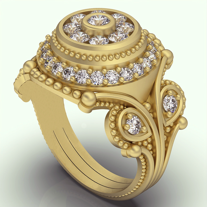 lux ring Jewelry silver gold jewelry printable 3d model trend fashion design zbrush tiger 3D print model - Mito3D