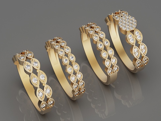 luxo argolas joalheria anel prata ouro imprimível 3d modelo tendência moda projeto zbrush tigre 3d print model - Mito3D