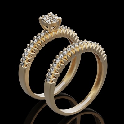 luxo conjunto anel joalheria prata ouro imprimível 3d modelo tendência moda projeto zbrush tigre 3d print model - Mito3D