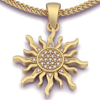 lux sun pendant silver gold jewelry printable 3d model trend fashion design zbrush tiger 3d print model - Mito3D