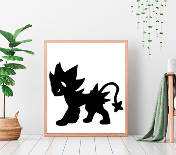 luxray svg stl silhouette pokemon stickers box t-shirt decoration gift 3d print model - Mito3D