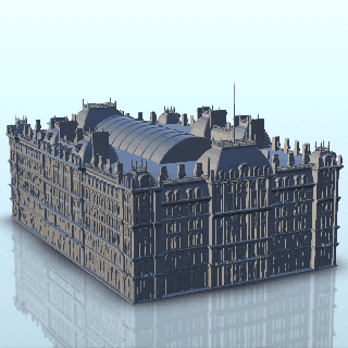 luxurious hotel 8 - modern ww2 ww1 world war diaroma wargaming rpg building architecture tabletop miniatures scenery wargame game terrain house accessories normandy west baroque contempory flames yankee walking crisis bolt 3d print model - Mito3D