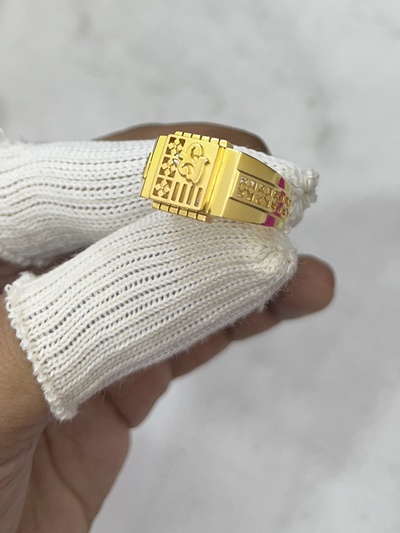 luxuriös herren ring schmuck 3dprinted design mode gold golden juwel drucken druckbar drucken prototyp entwickeln ringe silber 3d print model - Mito3D