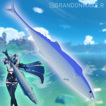 lüks deniz Kral Kostüm oyunu destek genk etki gadget Eula diluc Beidou balık Büyük kılıç 3d print model - Mito3D