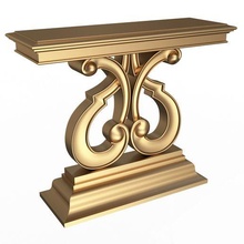 luxury console table 01 architecture french 19h century louis xv st giltwood freestanding baroque classic classical rococo victorian clock candelabra candle holder 3d print model - Mito3D