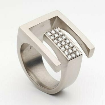 luxury gold silver premium quality ring - eu 60 jewel jewelry jewellery fashion 3d print model - Mito3D